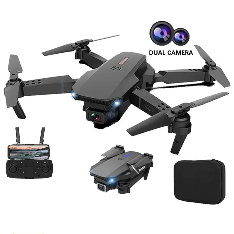 Modelo E88Pro RC Drone 4K Profissional de 1080P de grande ângulo, Dual HD Câmera dobrável, RC Helicóptero WIFI FPV